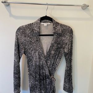 Diane von Furstenberg wrap dress, black & white